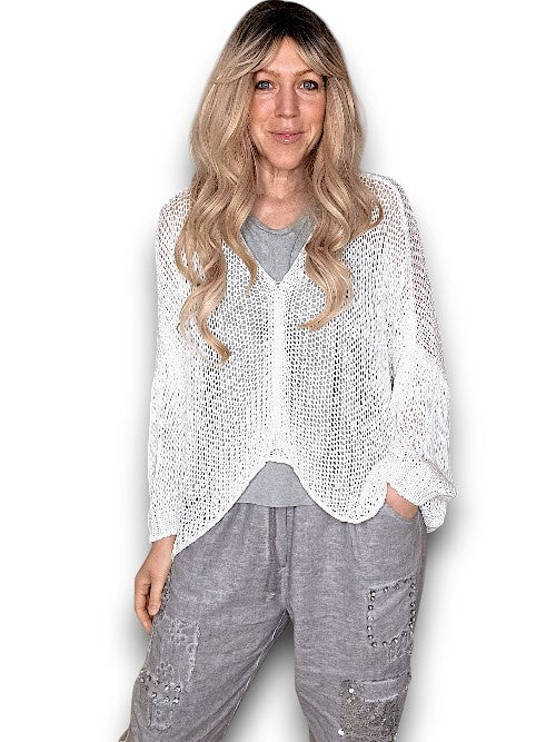 Helga May: Front Row Knit - White