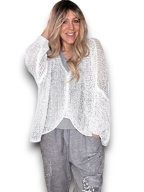 Helga May: Front Row Knit - White