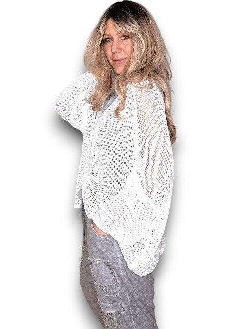 Helga May: Front Row Knit - White