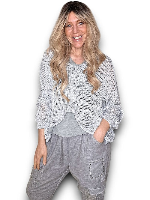 Helga May: Front Row Knit - Silver Glitter
