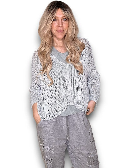 Helga May: Front Row Knit - Silver Glitter