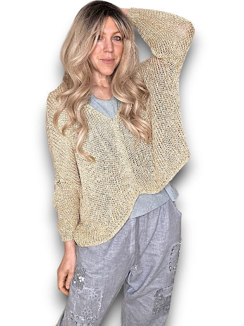 Helga May: Front Row Knit - Gold Glitter