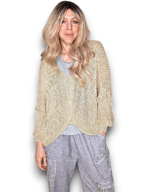Helga May: Front Row Knit - Gold Glitter