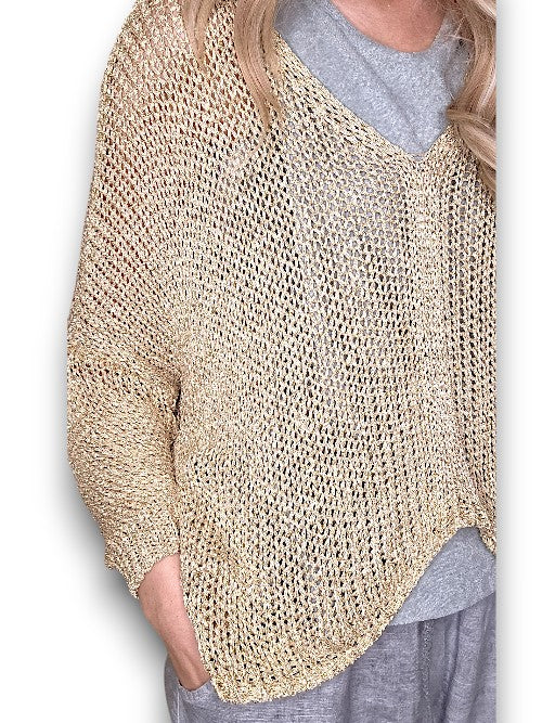 Helga May: Front Row Knit - Gold Glitter