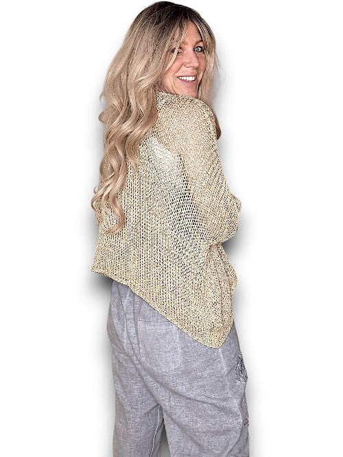 Helga May: Front Row Knit - Gold Glitter
