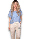Helga May: Linen Star Top - Petrol