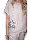 Helga May: Linen Star Top - Beige