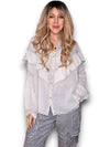 Helga May: Double Frill Tunic - Pale Beige