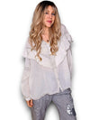 Helga May: Double Frill Tunic - Pale Beige