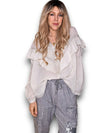 Helga May: Double Frill Tunic - Pale Beige