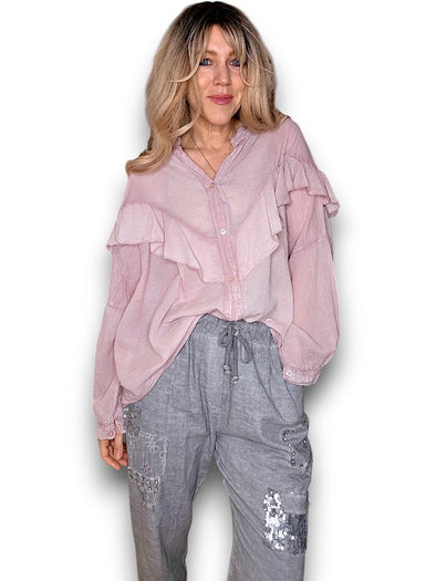 Helga May: Double Frill Tunic - Baby Pink