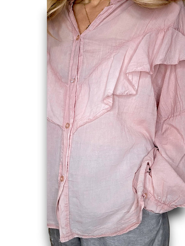 Helga May: Double Frill Tunic - Baby Pink