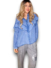 Helga May: Double Frill Tunic - Denim Blue