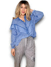 Helga May: Double Frill Tunic - Denim Blue