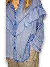 Helga May: Double Frill Tunic - Denim Blue