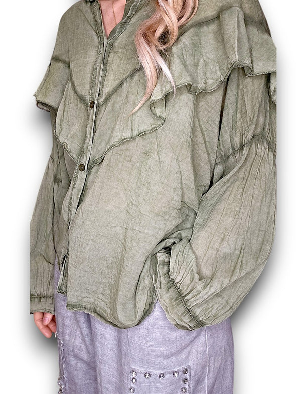 Helga May: Frill Tunic - Forest