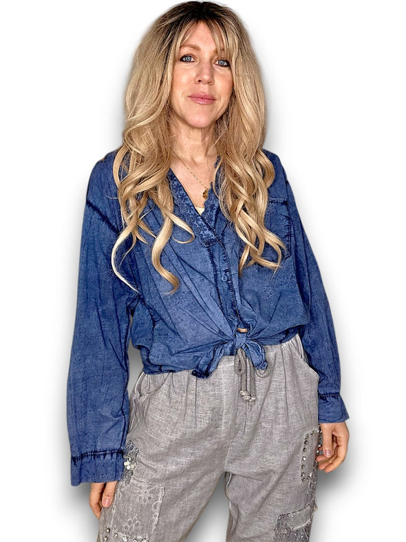 Helga May: Dylan Shirt - Faded Navy