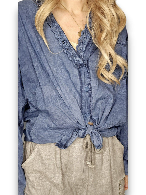 Helga May: Dylan Shirt - Faded Navy