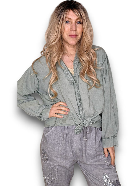 Helga May: Dylan Shirt - Faded Forest