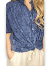 Helga May: Dolly Lace Shirt - Navy