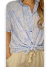 Helga May: Dolly Lace Shirt - Baby Blue