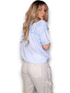 Helga May: Dolly Lace Shirt - Baby Blue