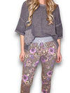 Helga May: Cornelia Jogger - Floral Houndstooth