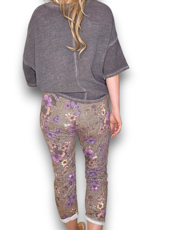 Helga May: Cornelia Jogger - Floral Houndstooth
