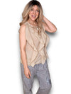 Helga May: Frill Tank - Light Caramel