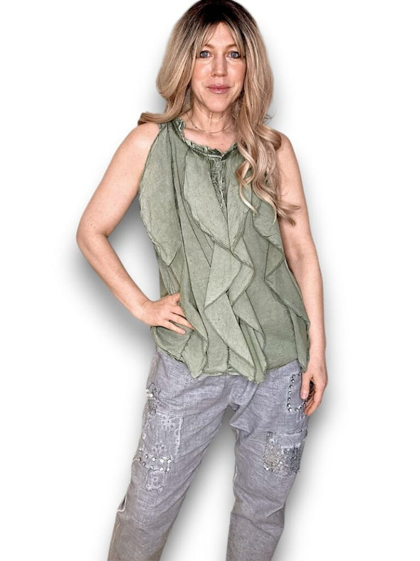 Helga May: Frill Tank - Forest