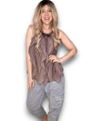 Helga May: Frill Tank - Coffee
