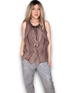 Helga May: Frill Tank - Coffee