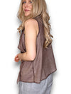 Helga May: Frill Tank - Coffee