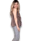 Helga May: Frill Tank - Coffee