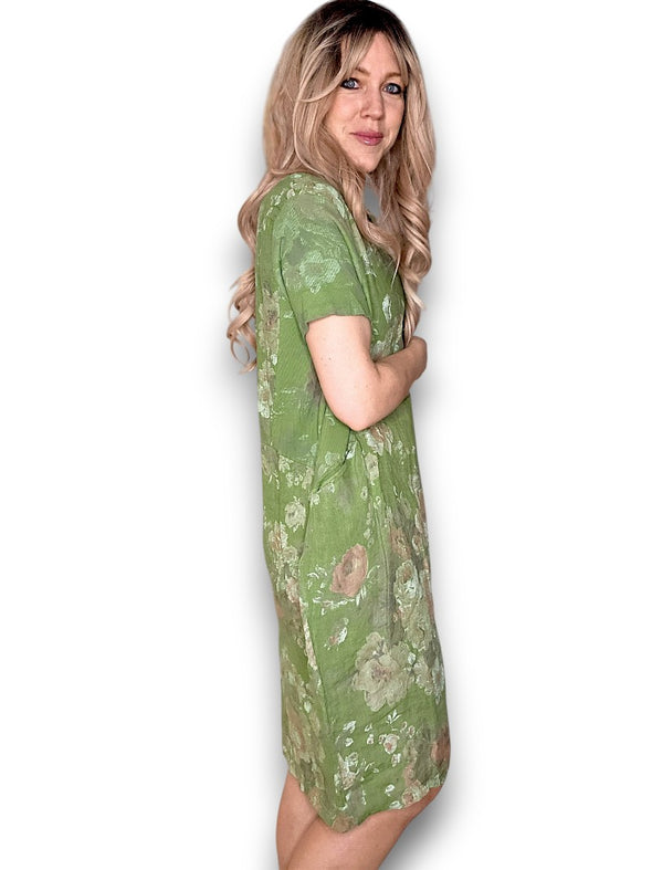 Sized Helga May Jungle Dress: Scarlett Rose - Ivy Green