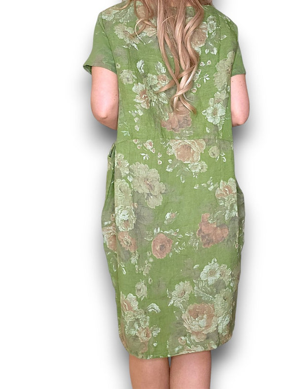 Sized Helga May Jungle Dress: Scarlett Rose - Ivy Green