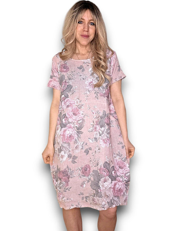Sized Helga May Jungle Dress: Scarlett Rose - Baby Pink