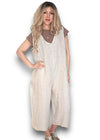 Helga May V-Neck Linen Jumpsuit - Plain Beige
