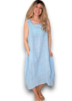 Sized Helga May Maxi Tank Dress: Baby Blue