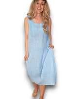 Sized Helga May Maxi Tank Dress: Baby Blue