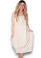Sized Helga May Maxi Tank Dress: Beige