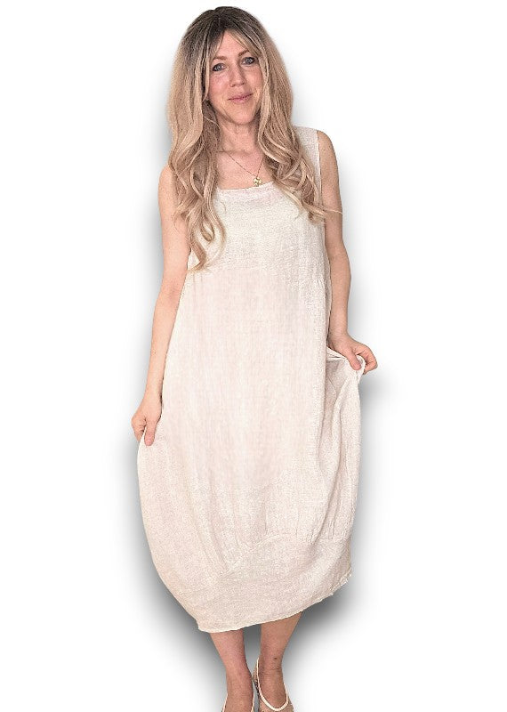 Sized Helga May Maxi Tank Dress: Beige Oxfords Clothing Sized Helga May Maxi Tank Dress: Beige Oxfords Clothing