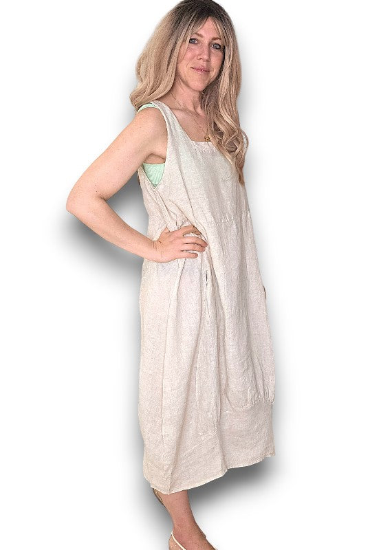 Sized Helga May Maxi Tank Dress: Beige