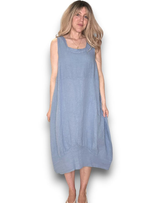 Sized Helga May Maxi Tank Dress: Washed Petrol