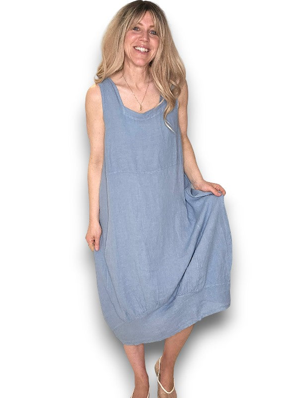 Sized Helga May Maxi Tank Dress: Washed Petrol