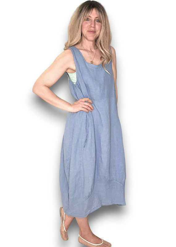 Sized Helga May Maxi Tank Dress: Washed Petrol