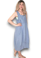 Sized Helga May Maxi Tank Dress: Washed Petrol