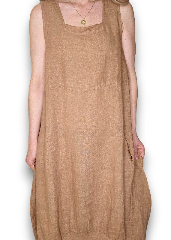Sized Helga May Maxi Tank Dress: Light Coffee