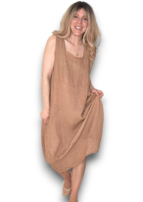 Sized Helga May Maxi Tank Dress: Light Coffee