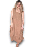 Sized Helga May Maxi Tank Dress: Light Coffee